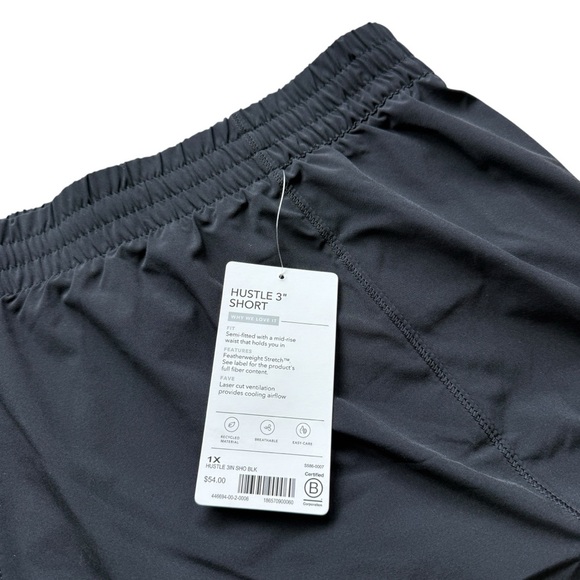 Athleta Women's 1X Black Hustle 3" Shorts Activewear Running Gym Lightweight - Picture 6 of 10